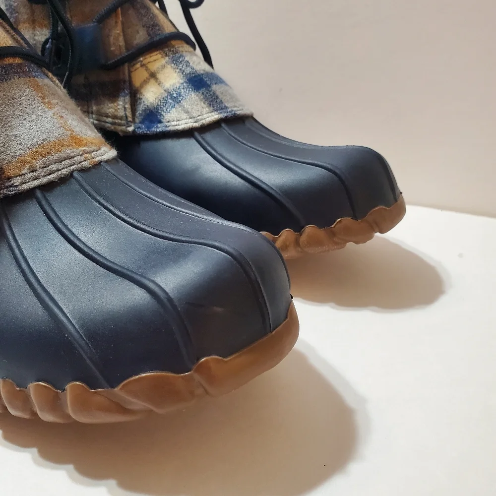 Jack Rogers Haley Plaid High Top Duck Boots Size 11 Tartan